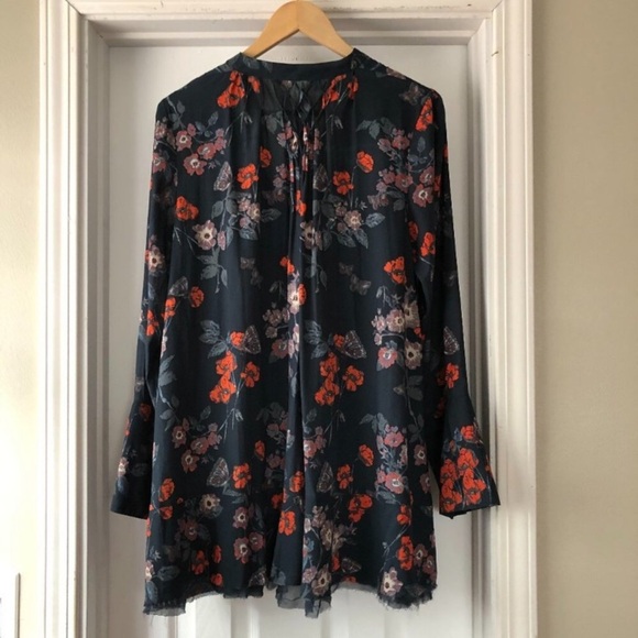 FREE PEOPLE “So Fine” Floral Chiffon Print Tunic Top - Picture 12 of 16